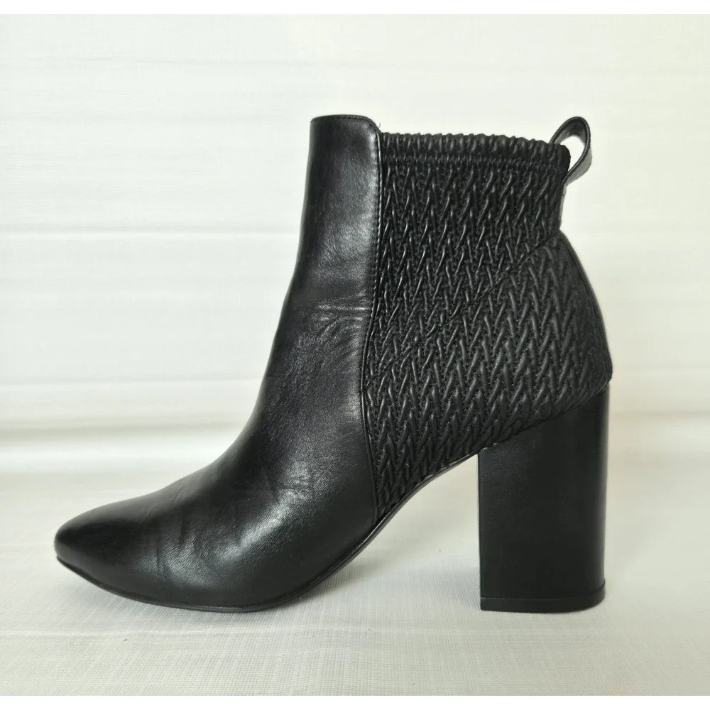 Cole Haan Grand.0S Maggie Ankle Bootie Black Basket Weave Textured Women's Sz 6B